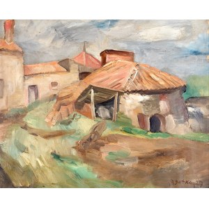 Jacques Gotko (1899 Odessa – 1944 Auschwitz) Pejzaż z chatami