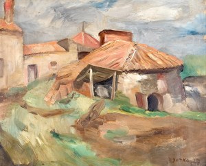 Jacques Gotko (1899 Odessa – 1944 Auschwitz) Pejzaż z chatami