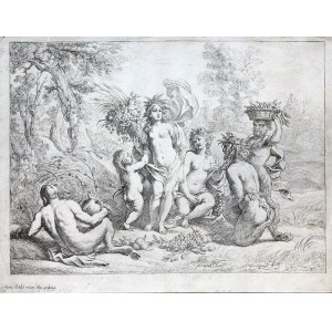 Cornelis Schut (1597-1655), Ceres with two satyrs on the right and one on the left, seen from behind
