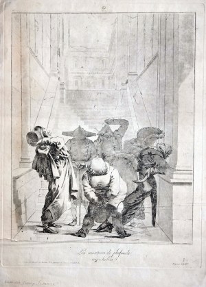 Philibert-Louis Debucourt (1755-1832) Ryt. Według Rysunku Antoine’a Charlesa Horace’ego (Carle) Verneta (1758-1836), LES AMATEURS DE PLAFONDS-AU-SALON, 1824