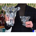Two Splash vases, Vannes le Chatel, France, 1960s. Signed.