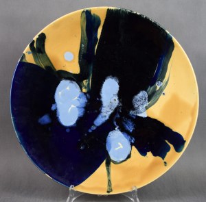 Piatto d'autore firmato RK, Włocławek, 1960. Unico