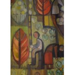 Projekt gobelinu, Maria DOMAŃSKA, Ogród II, akwarela, duży!