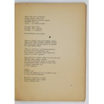 KUREK Jalu - Mohigangas. Warsaw, 1934 [owned by 1933]. F. Hoesick. 8, pp. 34, [1]. brochure. Bibljot. Poetry,.