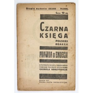 [PPS]. CZARNA księga polskiej reakcji. Prawda o endecji. 1937.