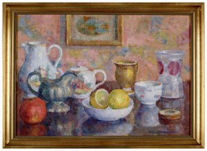 Zofia Albinowska-Minkiewiczowa (1886-1972), Martwa natura z dzbaneczkami i wazonikiem