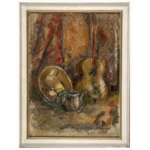 Jan Kumala-Krzyszkowski (1895-1943), Still life with bowl and guitar