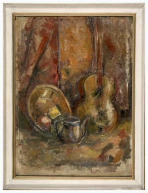 Jan Kumala-Krzyszkowski (1895-1943), Martwa natura z misą i gitarą