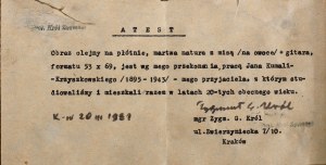 Jan Kumala-Krzyszkowski (1895-1943), Martwa natura z misą i gitarą
