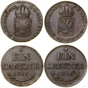 Austria, set: 2 x 1 krajcar, 1816