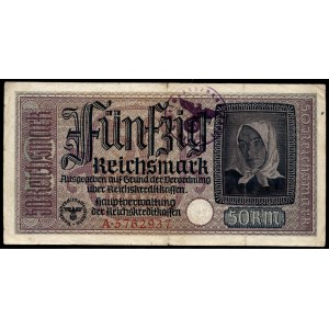 Germany. Third Reich 50 Reichsmark 1942 With Counter Stamp