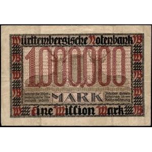 Germany. Wurttemberg 1 Million Mark 1923 Prefix Y