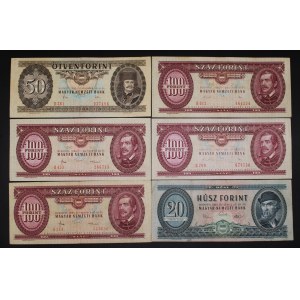 Hungary. Lot of 6 Banknotes 1969-89