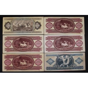 Hungary. Lot of 6 Banknotes 1969-89