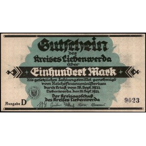 Germany. Liebenwerda 100 Mark 1922