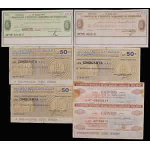 Italy. Lot of 7 Cashiers' Cheques 1970s