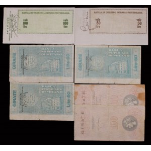 Italy. Lot of 7 Cashiers' Cheques 1970s