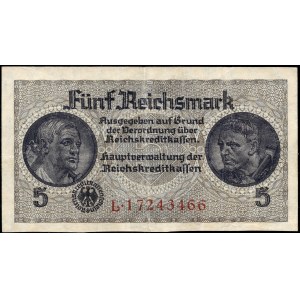 Germany. Third Reich 5 Reichsmark 1942 Prefix L