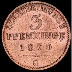 Nemecko. Prusko 3 Pfennig 1870 C