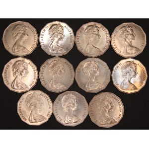 Austrália. 50 centov 1981 Kráľovská svadba 11 ks
