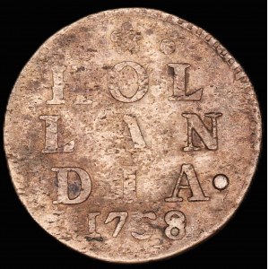Netherlands. Holland 2 Stuiver 1758 Silver