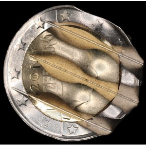 Luksemburg. 2 Euros 2014 Mint Error Waffle Cancelled