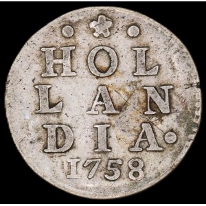 Netherlands. Holland 2 Stuiver 1758 Silver