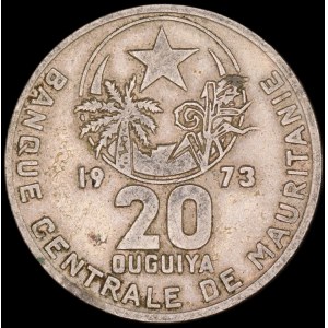 Mauritania. 20 Ouguiya 1973
