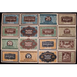 Poland. Kłodzko 16 Piece Set 4 x 25 50 75 Fenigow & 1 Marka 1921