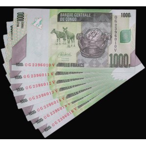 Congo. 1000 Francs 2022 7 Pcs