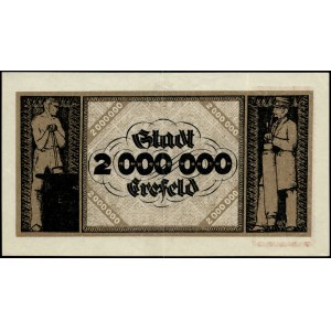 Germany. Crefeld 2 Million Mark 1923 W / Counterstamp