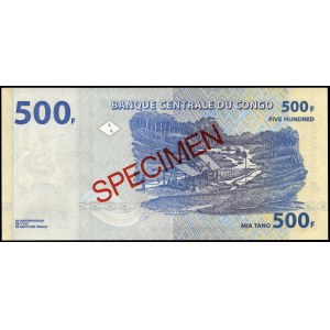 Congo. 500 Francs 2002 Specimen