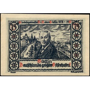 Polska. Szczecin 75 Fenigow 1922 czerwony nadruk