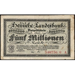 Germany. Darmstadt 5 Million Mark 1923
