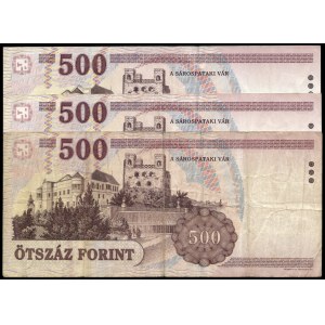 Hungary. 500 Forint 1998 Prefix EA & ED 3 Pcs