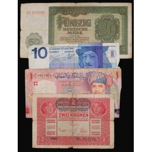 World. Lot of 4 Banknotes 1922-1995