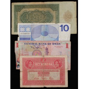 World. Lot of 4 Banknotes 1922-1995