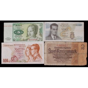 World. Lot of 4 Banknotes 1937-1980