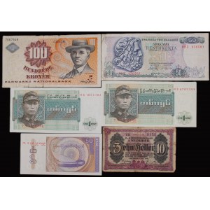 World. Lot of 6 Banknotes 1918-1992