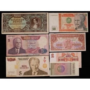 World. Lot of 7 Banknotes 1945-2006