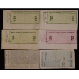 Italy. Lot of 6 Cashiers' Cheques 1970s