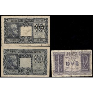 Italy. Lot of 3 Banknotes 1939-41