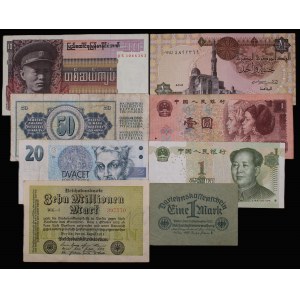 World. Lot of 8 Banknotes 1929-2002