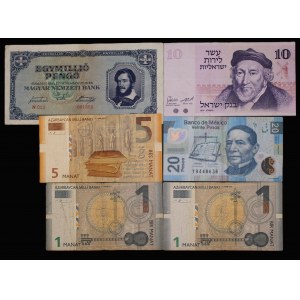 World. Lot of 6 Banknotes 1945-1993