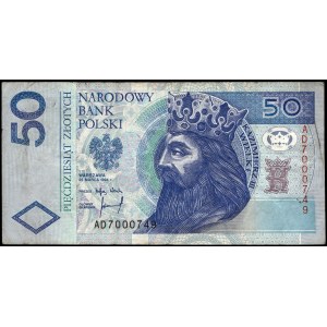Poland. 1994 50 Zlotych Prefix AD