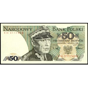 Poland. 1988 50 Zlotych Prefix KH OSTATNIA SERIA ROCZNIKA
