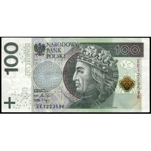 Poland. 2018 100 Zlotych Prefix EE DESTRUKT PRZESUNIETY DRUK