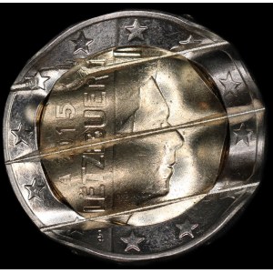Luxembourg. 2 Euros 2015 Mint Error Waffle Cancelled