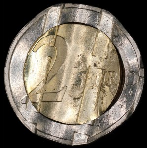 Luxembourg. 2 Euros 2010 Mint Error Waffle Cancelled