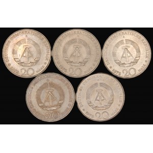 Germany. DDR 20 Mark 1972 Pieck 5 Pcs